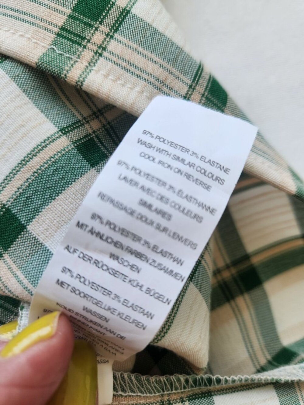 Nasty Gal Plaid Check Mini Dress Green Cream Ruffled Coquette Romantic Cottage - Picture 8 of 11